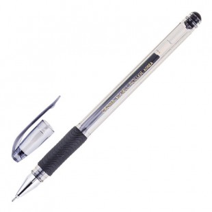 Ручка гелевая CROWN "Hi-Jell Needle Grip", грип, игольчатый узел 0,7 мм, пластик, черный