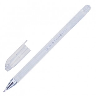 Ручка гелевая CROWN "Hi-Jell Pastel", узел 0,8 мм, пластик, белый