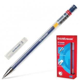 Ручка гелевая ERICH KRAUSE "G-Base", узел 0,5 мм, пластик, синий