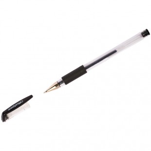 Ручка гелевая OFFICE SPACE, грип, узел 0,5 мм, пластик, черный