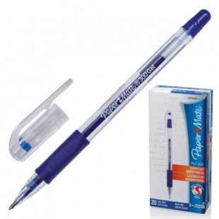 Ручка гелевая PAPER MATE "PM 300", грип, узел 1,0 мм, пластик, синий