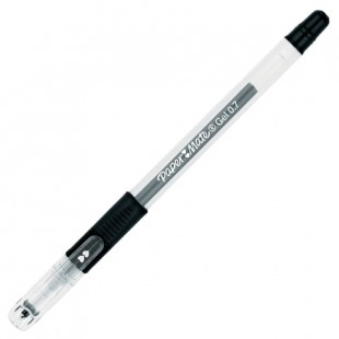Ручка гелевая PAPER MATE "PM 300", грип, узел 1,0 мм, пластик, черный