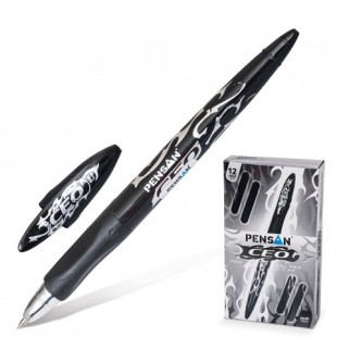 Ручка гелевая PENSAN "Ceo", грип, узел 0,7 мм, пластик, черный