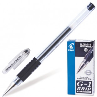 Ручка гелевая PILOT "G-1 Grip", грип, узел 0,5 мм, черный