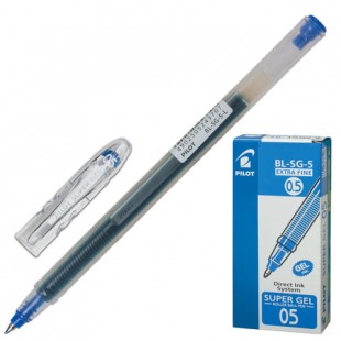 Ручка гелевая PILOT "Super Gel", узел 0,5 мм, пластик, синий