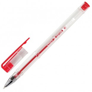 Ручка гелевая STAFF "Basic", узел 0,5 мм, красный