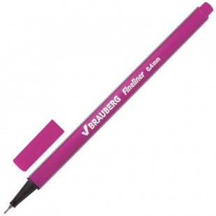 Ручка капиллярная BRAUBERG "Aero", 0,4 мм, металлический наконечник, трехгранная, розовая, 142256