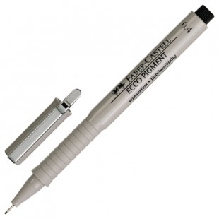 Ручка капиллярная FABER-CASTELL "Ecco Pigment", толщина письма 0,4 мм, картонная упаковка, черная, 166499
