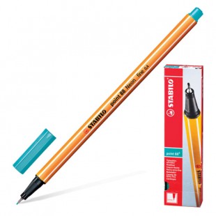 Ручка капиллярная STABILO "Point", толщина письма 0,4 мм, голубовато-бирюзовая, 88/51