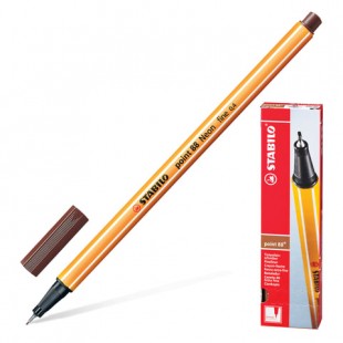 Ручка капиллярная STABILO "Point", толщина письма 0,4 мм, коричневая, 88/45