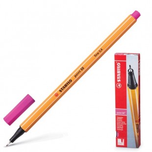 Ручка капиллярная STABILO "Point", толщина письма 0,4 мм, розовая, 88/56