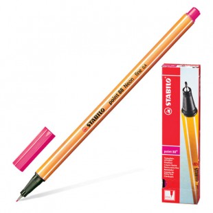 Ручка капиллярная STABILO "Point", толщина письма 0,4 мм, цвет неоновый розовый, 88/056