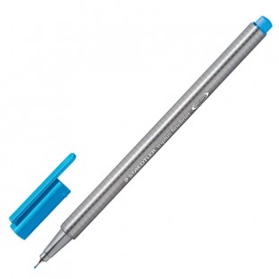 Ручка капиллярная STAEDTLER (Штедлер, Германия), трехгранная, толщина письма 0,3 мм,синий ультрамарин, 334-37