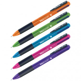 Ручка-мультиколор BERLINGO "Multicolor", грип, узел 0,7 мм, пластик, 4 цвета