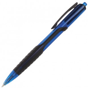Ручка шариковая автоматическая BRAUBERG "Phantom", грип, узел 0,7 мм, синий