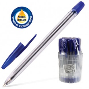 Ручка шариковая СТАММ "111", узел 0,7 мм, пластик, синий