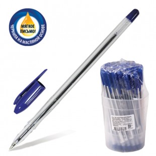 Ручка шариковая СТАММ "VeGa Blue", узел 1,2 мм, пластик, синий