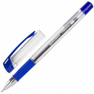 Ручка шариковая BRAUBERG "Active", грип, игольчатый узел 0,7 мм, синий