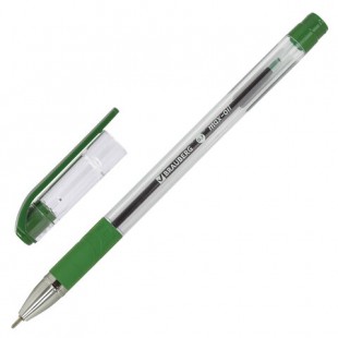 Ручка шариковая BRAUBERG "Max-oil", грип, игольчатый узел 0,7 мм, зеленый