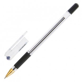 Ручка шариковая масляная MUNHWA "MC Gold", грип, узел 0,5 мм, пластик, черный