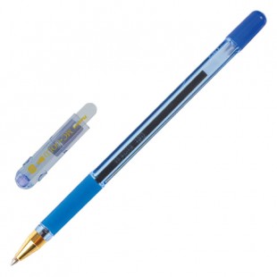Ручка шариковая масляная MUNHWA "MC Gold", грип, узел 0,7 мм, пластик, синий