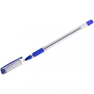 Ручка шариковая OFFICE SPACE "School", грип, узел 1 мм, пластик, синий