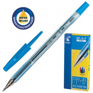 Ручка шариковая масляная PILOT "BP-S-F", узел 0,7 мм, пластик, синий