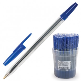 Ручка шариковая СТАММ "Оптима", узел 1,2 мм, узел 1 мм, пластик, синий