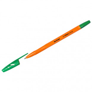 Ручка шариковая BERLINGO "Tribase Orange", узел 0,7 мм, зеленый