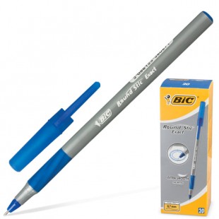 Ручка шариковая BIC "Round Stic Exact", грип, игольчатый узел 0,7 мм, синий