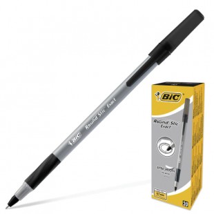 Ручка шариковая BIC "Round Stic Exact", грип, узел 0,8 мм, черный