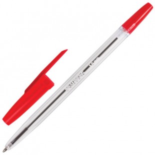 Ручка шариковая BRAUBERG "Line", узел 1 мм, красный