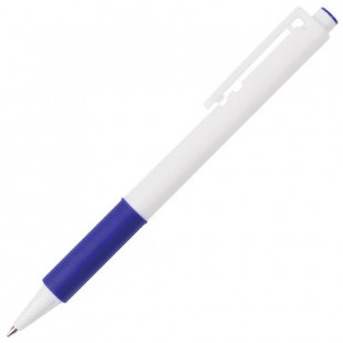 Ручка шариковая автоматическая BRAUBERG "Blank", грип, узел 0,7 мм, синий