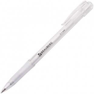 Ручка шариковая автоматическая BRAUBERG "Department", грип, узел 0,7 мм, синий
