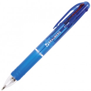 Ручка-мультиколор BRAUBERG "Spectrum", грип, узел 0,7 мм, 4 цвета