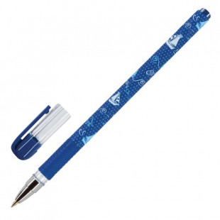 Ручка шариковая BRUNO VISCONTI "MagicWrite. Кораблики", грип, узел 0,5, синий
