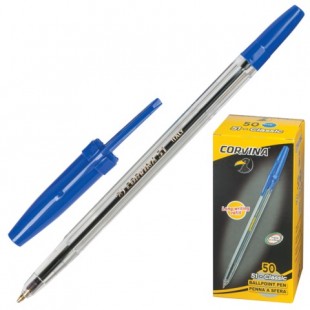 Ручка шариковая CORVINA "Classic", узел 1 мм, пластик, синий