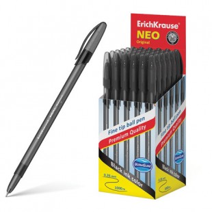 Ручка шариковая ERICH KRAUSE "Neo Original", игольчатый узел 0,7 мм, пластик, черный