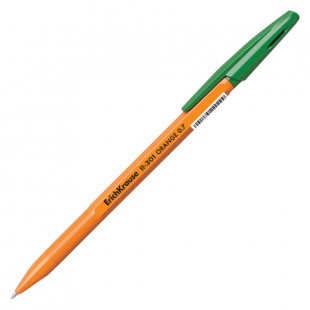 Ручка шариковая ERICH KRAUSE "R-301 Orange Stick", узел 0,7 мм, зеленый