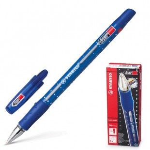 Ручка шариковая STABILO "Exam Grade", грип, узел 0,8 мм, пластик, синий