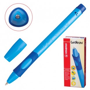 Ручка шариковая STABILO "Left Right. Синий", грип, узел 0,8 мм, пластик, синий