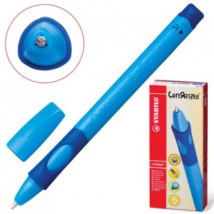 Ручка шариковая STABILO "Left Right. Синяя", грип, узел 0,8 мм, синий