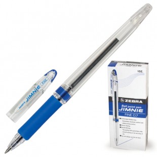 Ручка шариковая ZEBRA "Jimnie", грип, узел 0,7 мм, пластик, синий