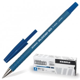 Ручка шариковая ZEBRA "Rubber 80", узел 0,7 мм, синий