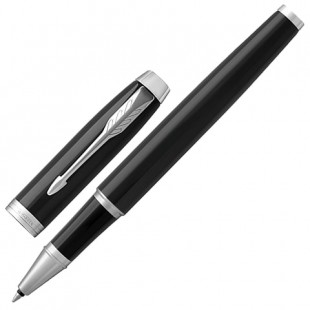 Ручка-роллер PARKER "IM Core Black Lacquer CT", узел 0,5 мм, латунь, черный/черный