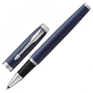 Ручка-роллер PARKER "IM Core Matte Blue CT", узел 0,5 мм, латунь, темно-синий/черный