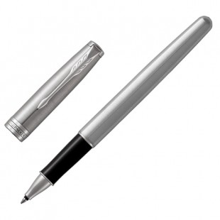 Ручка-роллер PARKER "Sonnet Steel CT", узел 0,5 мм, сталь, серебристый/черный