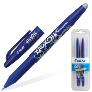 Ручки "Пиши-стирай" гелевые PILOT, набор 2 шт., BL-FR-7 "Frixion", толщина письма 0,35 мм, синие