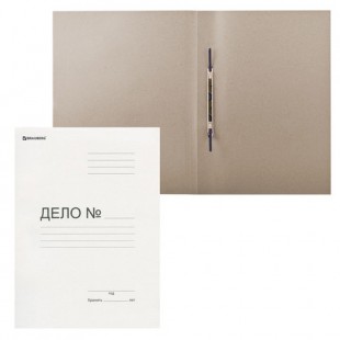 Скоросшиватель картонный BRAUBERG, 440 г/м2, мелованный картон, белый