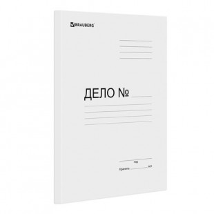 Скоросшиватель картонный BRAUBERG, 300 г/м2, белый
